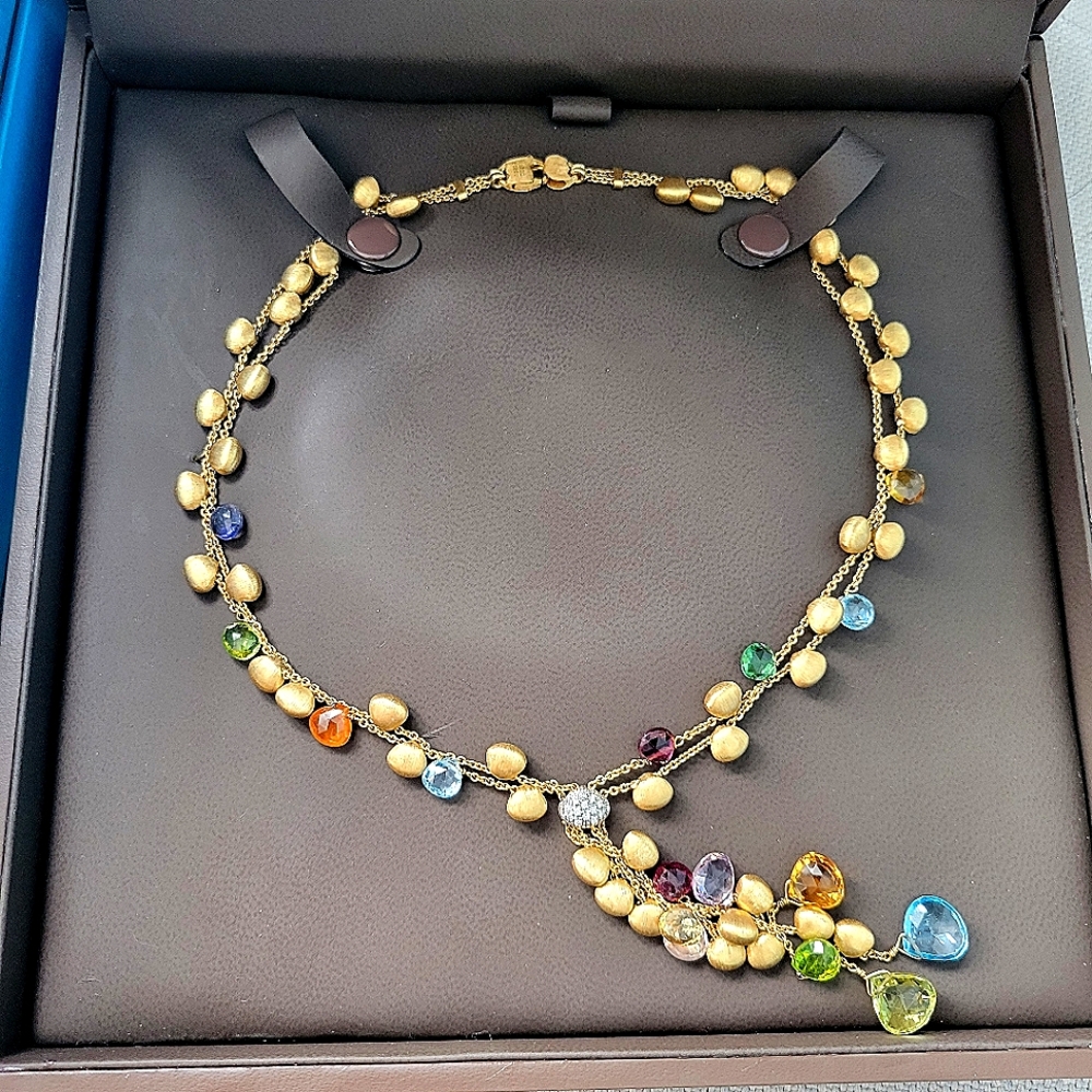Marco Bicego signature 18k yellow gold paradise semi-precious stones & diamonds